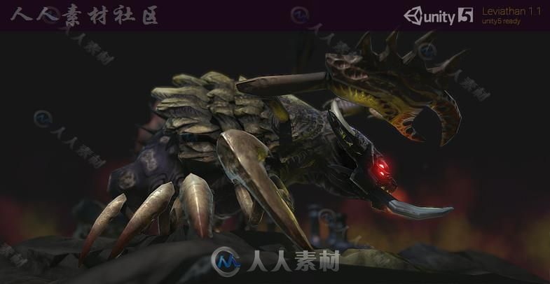 泰坦海怪生物角色模型Unity3D素材资源