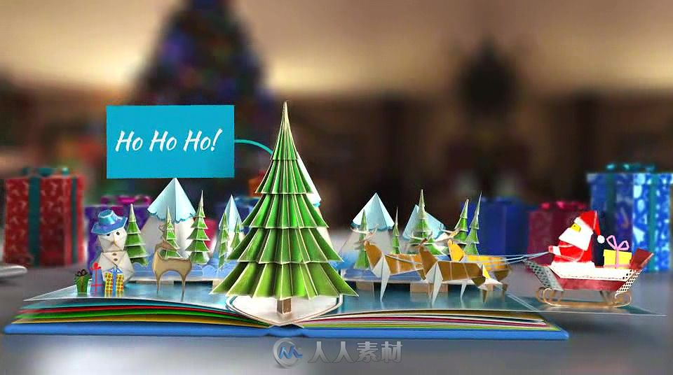 创意立体弹书出圣诞节开场AE模板 Videohive Christmas Pop-Up Book 2 19052418