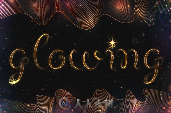 8款金属风格字符笔刷AI模板8 GLOWING METAL FONTS 8 BRUSHES