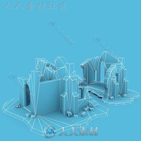 中世纪建筑破旧的教会历史环境模型Unity3D素材资源