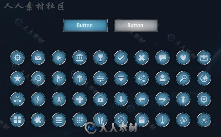 移动界面UI外皮贴图和材质Unity素材资源