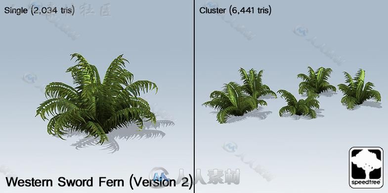 桌面地面封装SpeedTree&#174;植物模型Unity3D素材资源