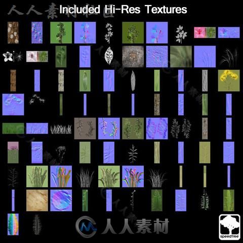 桌面地面封装SpeedTree&#174;植物模型Unity3D素材资源