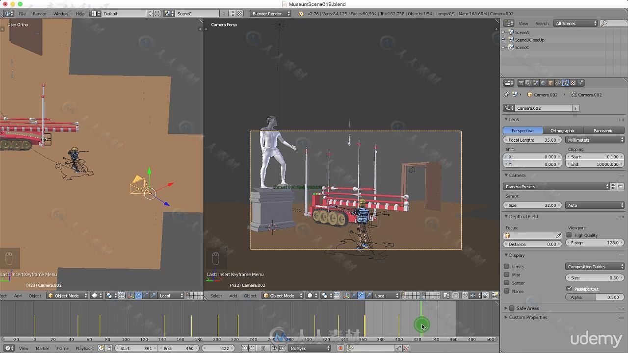 Blender角色三维动画技术核心训练视频教程 UDEMY 3D ANIMATION WITH BLENDER FOR B...