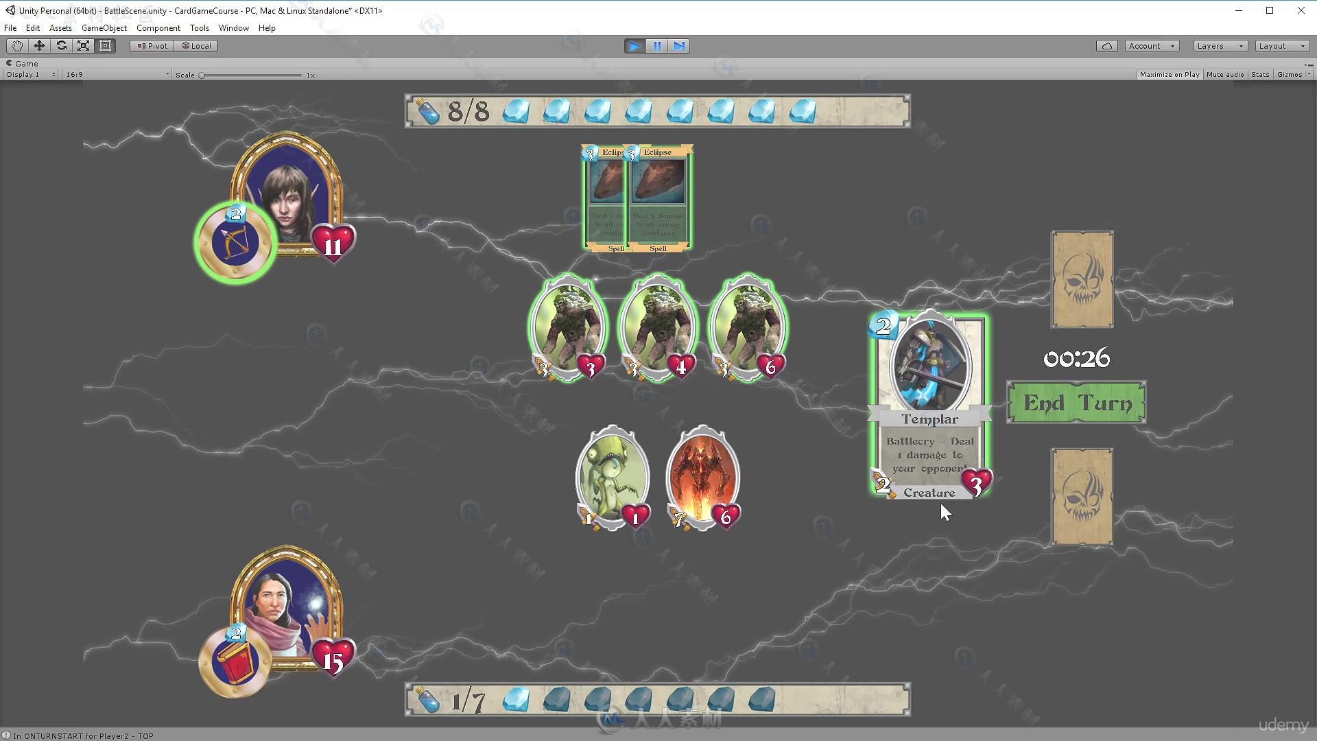 Unity游戏卡牌战斗系统实例训练视频教程 UDEMY LEARN TO CODE TRADING CARD GAME B...