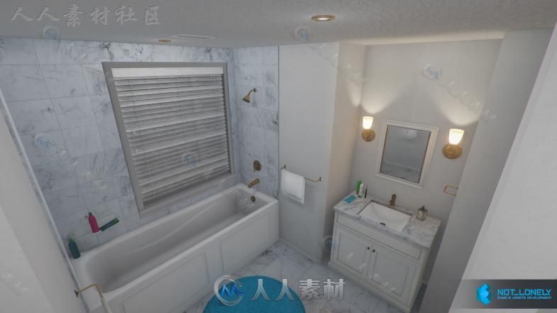 美式风格的房子城市环境模型Unity3D素材资源