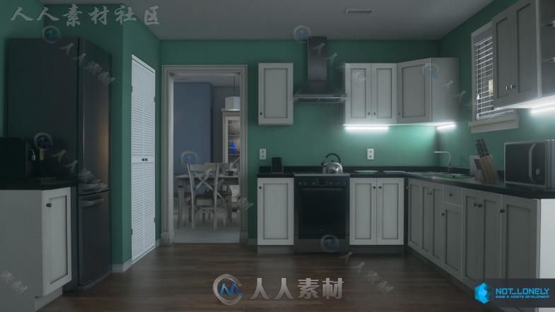 美式风格的房子城市环境模型Unity3D素材资源