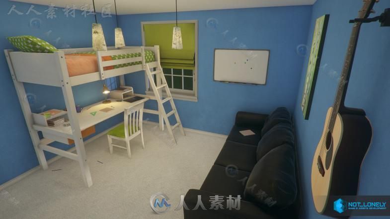 美式风格的房子城市环境模型Unity3D素材资源