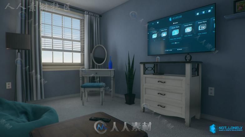 美式风格的房子城市环境模型Unity3D素材资源