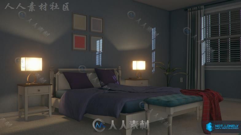 美式风格的房子城市环境模型Unity3D素材资源