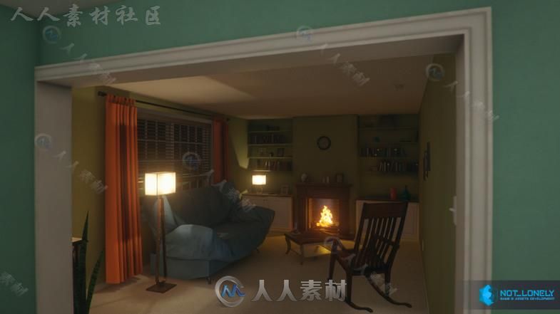 美式风格的房子城市环境模型Unity3D素材资源