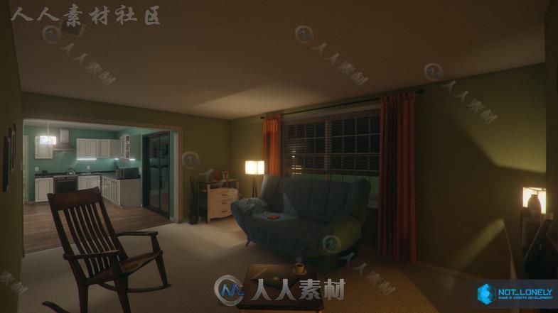 美式风格的房子城市环境模型Unity3D素材资源