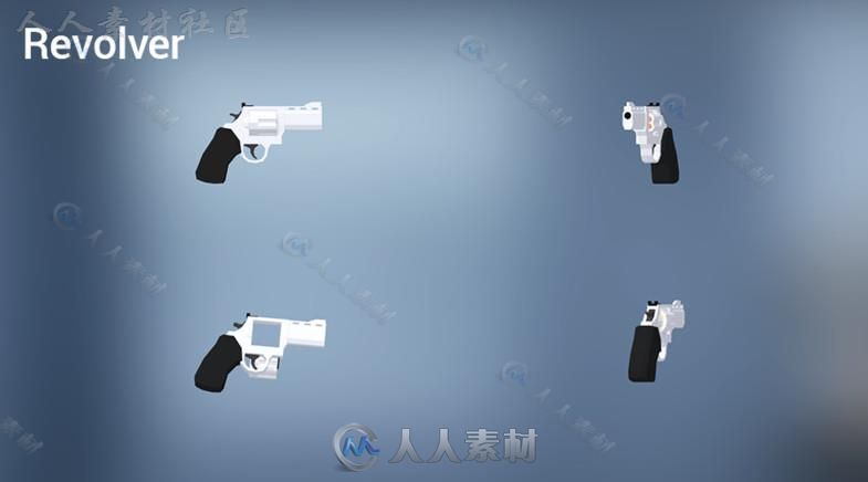 低聚枪包武器道具模型Unity3D素材资源