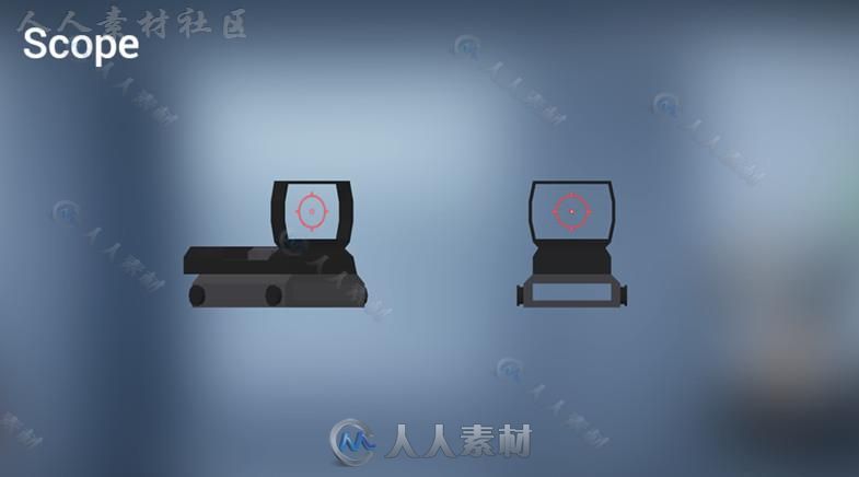 低聚枪包武器道具模型Unity3D素材资源