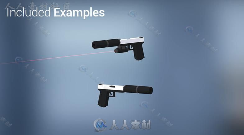 低聚枪包武器道具模型Unity3D素材资源