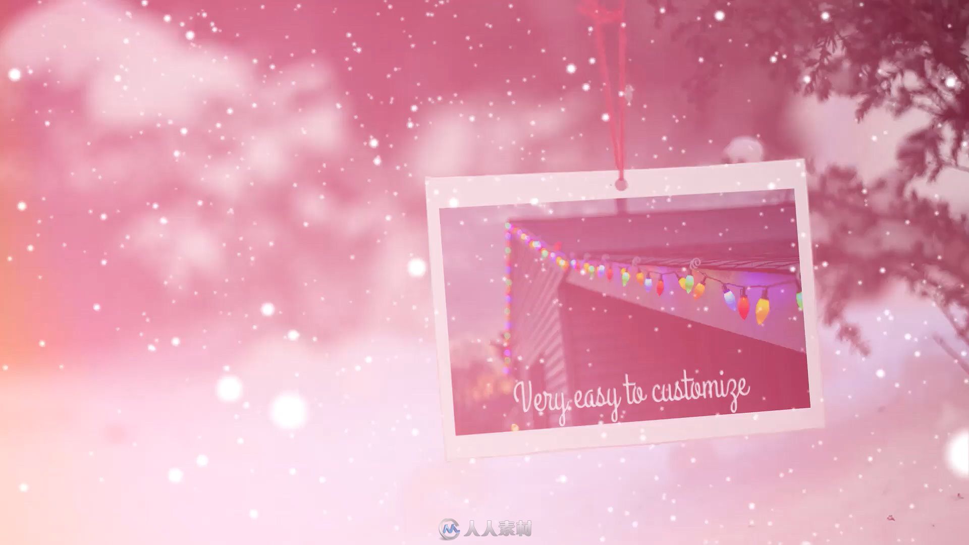 雪花飘落美丽的圣诞节照片挂饰幻灯片AE模板Videohive Christmas Slideshow 18998518