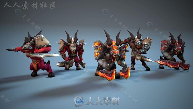 动画恶魔怪物幻想人形生物角色模型Unity3D素材资源