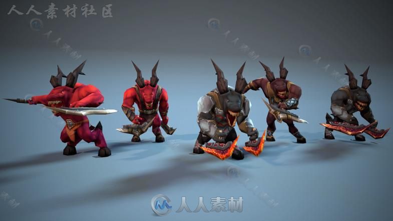 动画恶魔怪物幻想人形生物角色模型Unity3D素材资源