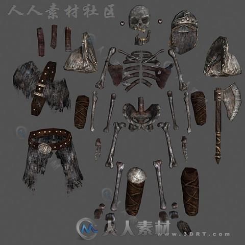 黑暗生物僵尸骷髅角色模型Unity3D素材资源