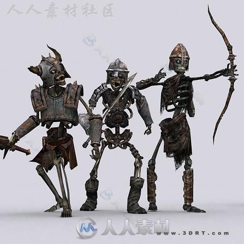 黑暗生物僵尸骷髅角色模型Unity3D素材资源