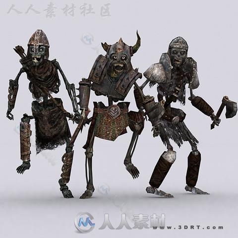 黑暗生物僵尸骷髅角色模型Unity3D素材资源