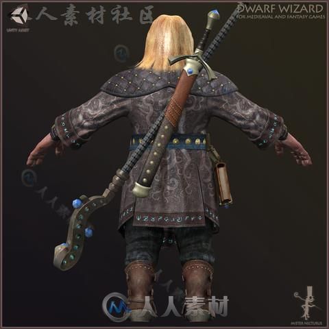 矮人族战士幻想人形生物角色模型Unity3D素材资源