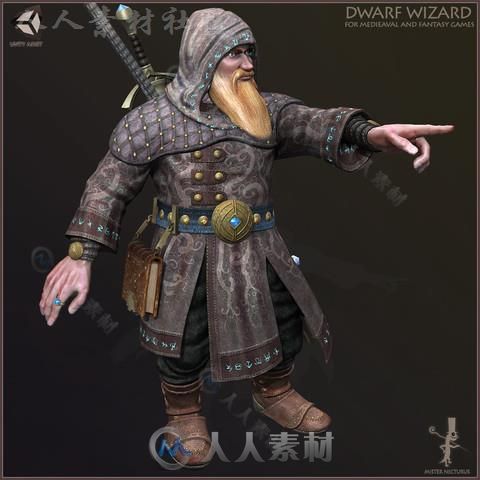 矮人族战士幻想人形生物角色模型Unity3D素材资源