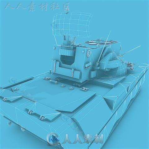 Flakpanzer Gepard坦克陆地车辆模型Unity3D素材资源