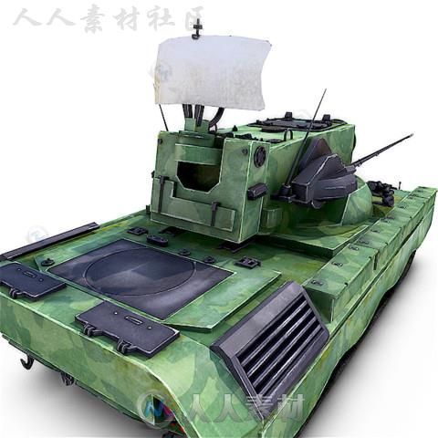 Flakpanzer Gepard坦克陆地车辆模型Unity3D素材资源