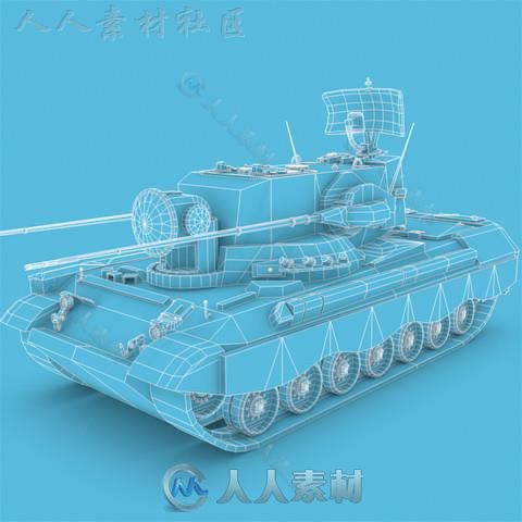 Flakpanzer Gepard坦克陆地车辆模型Unity3D素材资源