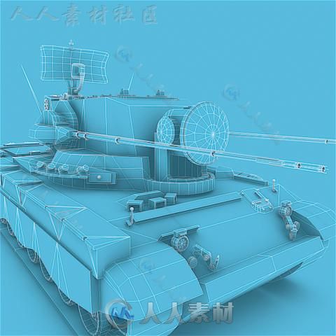 Flakpanzer Gepard坦克陆地车辆模型Unity3D素材资源