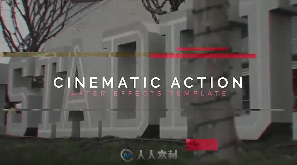 震撼信号损坏故障效果电影预告片AE模板 Videohive Cinematic Glitch Teaser 18603...