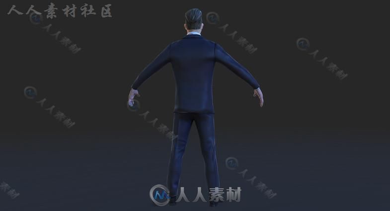 男士西装人类人形生物角色3D模型Unity素材资源