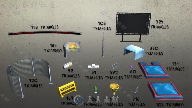 完美的田径体育场环境3D模型Unity素材资源