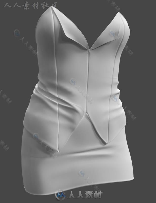 女性三件式性感秘书服装3D模型合辑