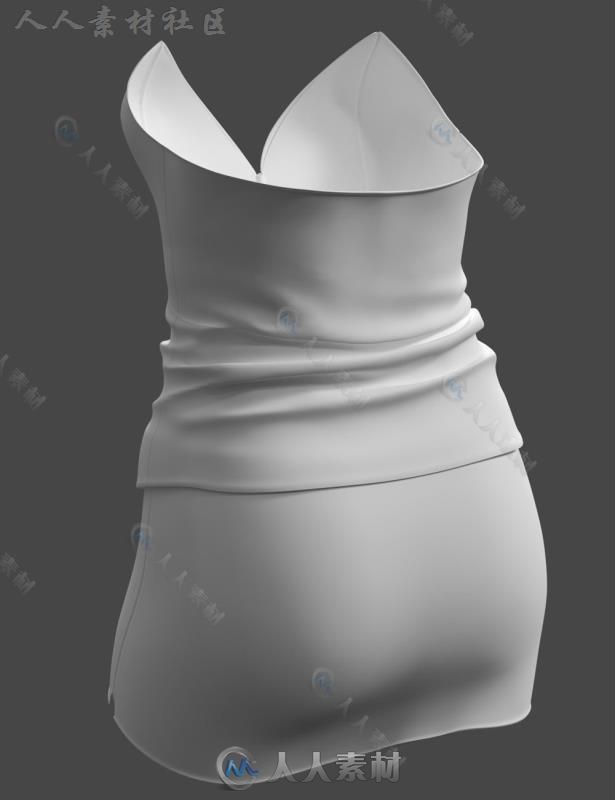 女性三件式性感秘书服装3D模型合辑