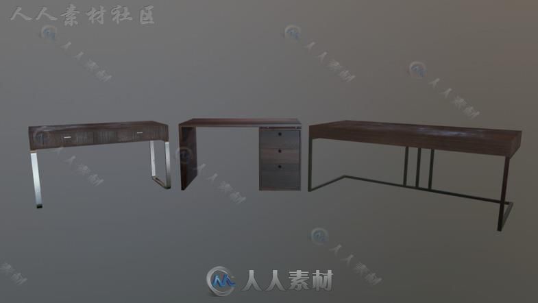 PBR现代书桌家具道具3D模型Unity素材资源