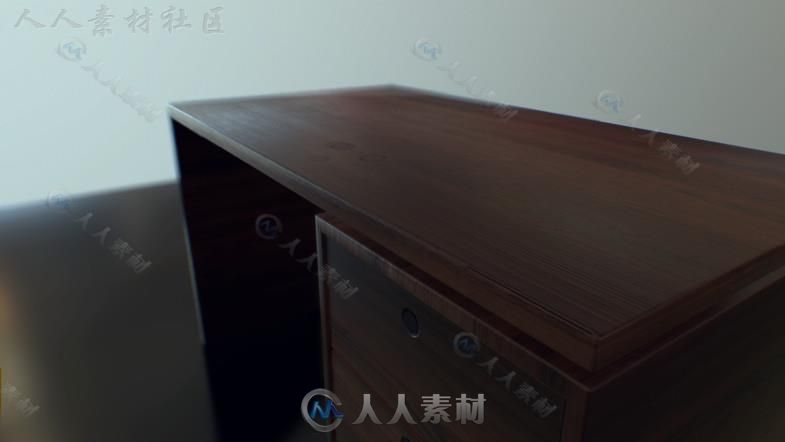 PBR现代书桌家具道具3D模型Unity素材资源