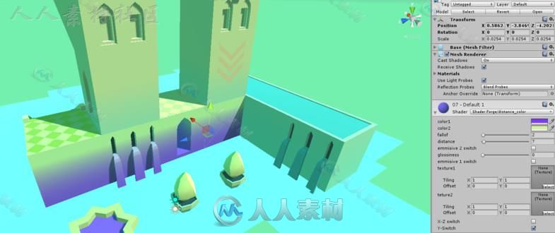 模块化艺术风格城堡幻想环境3D模型Unity素材资源