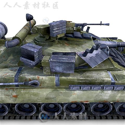 T-80 UD坦克陆地车辆3D模型Unity素材资源