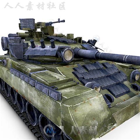 T-80 UD坦克陆地车辆3D模型Unity素材资源