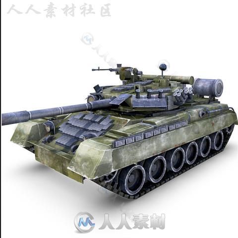 T-80 UD坦克陆地车辆3D模型Unity素材资源