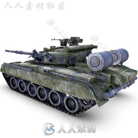 T-80 UD坦克陆地车辆3D模型Unity素材资源