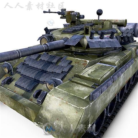 T-80 UD坦克陆地车辆3D模型Unity素材资源