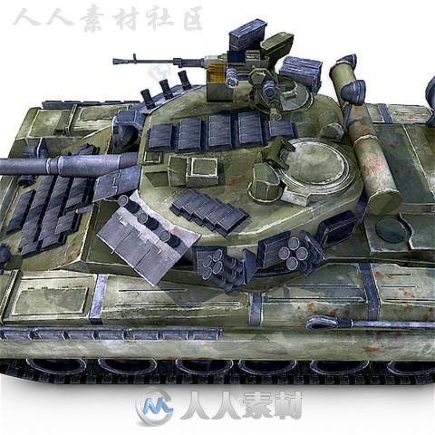 T-80 UD坦克陆地车辆3D模型Unity素材资源