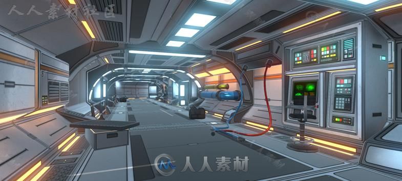 宇宙飞船场景科幻环境3D模型Unity素材资源