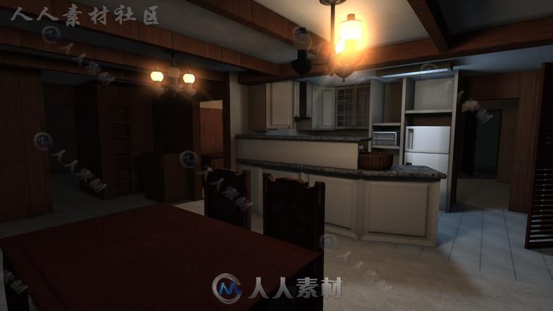 美好的老房子家具城市环境3D模型Unity素材资源