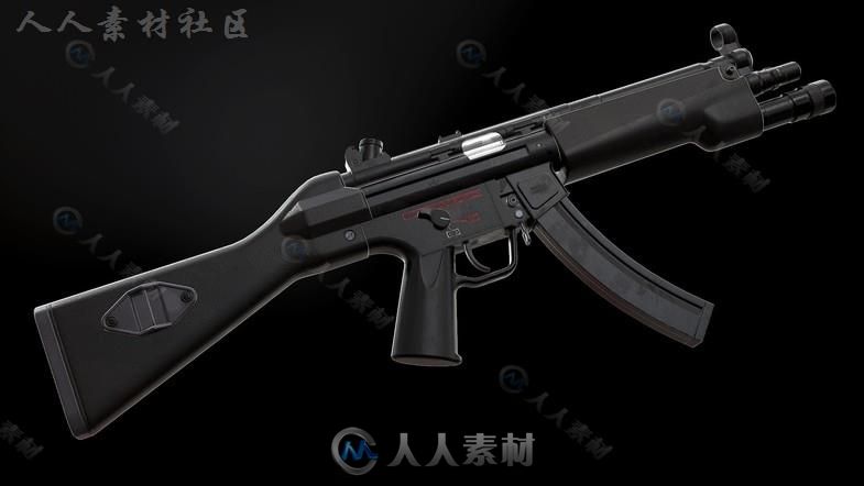 FPS冲锋枪武器包3D模型Unity素材资源