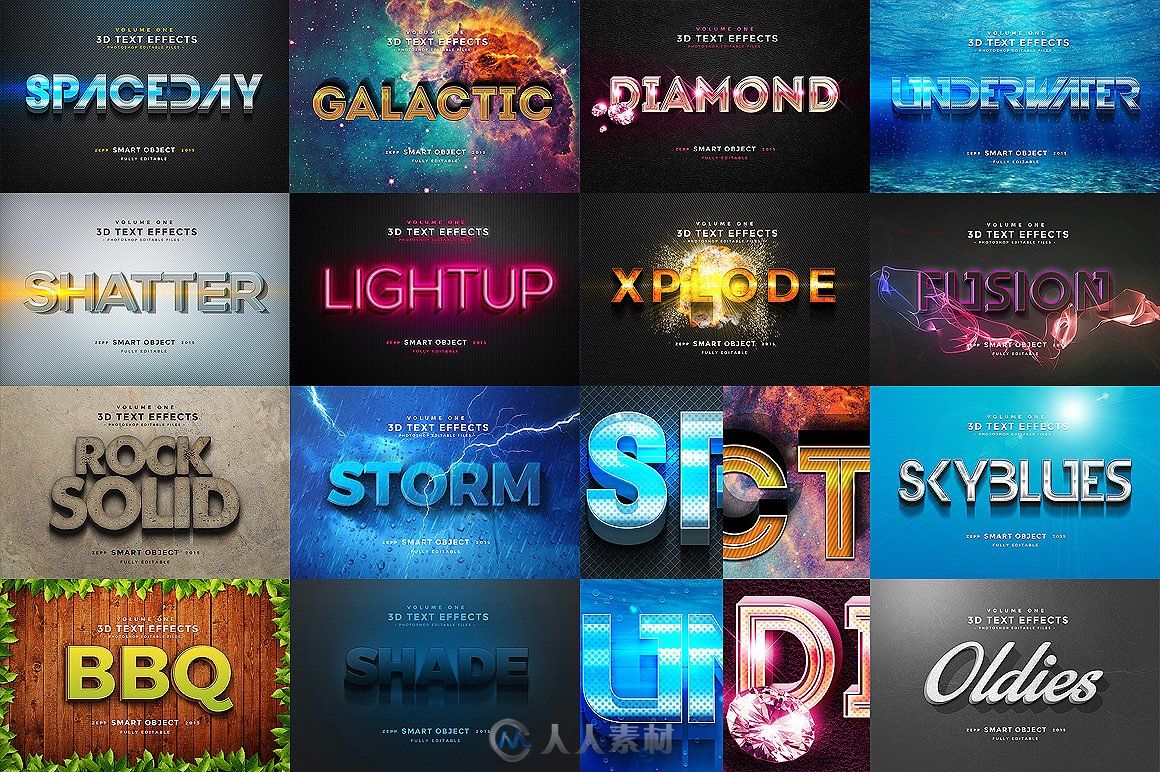 50组超级字体特效PSD模板合辑 Creativemarket 50 Text Effects Bundle 272574