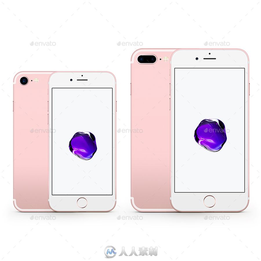 iphone7/7plus组合展示PSD模板